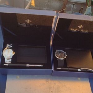 COPY - Bella & Rose Watch and Wallet Gift Set - Silver and Black(2) NWT